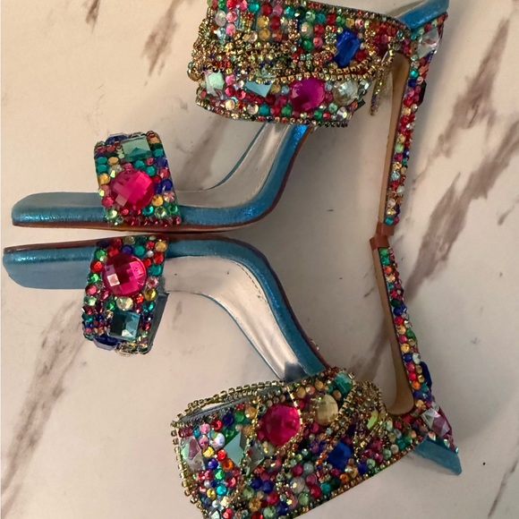 Azalea Wang Envie Multi Color Mule Stilettos, NWOB, Size 6-1/2. - Picture 3 of 12